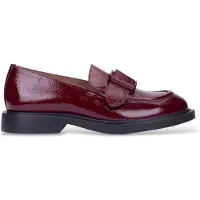 Wonders para mulher. A-5303 Mocassins de Couro Lack grená (40), Plano, Nenhum, Clássico, Charão
