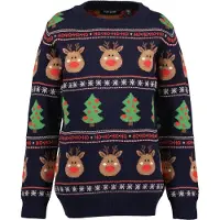 Blue Seven Pullover azul noturno / verde / vermelho / branco