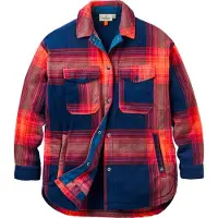 Passenger - Marcas - East Polar Fleece Shirt W Rich Navy Red Ochre Check para Mulher - Tamanho M - Laranja