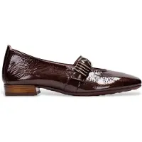 Hispanitas para mulher. HI265098 Sapatos de Couro Oslo castanho (37), Marrom, Plano, Fivela, Casual