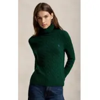 Ralph Lauren para mulher. 211888686500 Camisola de caxemira e lã verde (S), Casual, Manga comprida