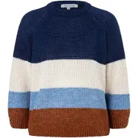 More & more Pullover marinho / azulado / conhaque / offwhite