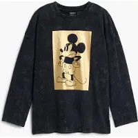 Desigual , Camiseta de manga comprida Mickey Mouse, Infantil, AlgodÃO, Preto, 9/10