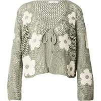 Hailys Casaco de malha verde pastel / branco