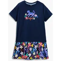 Desigual , Vestido curto estampado, AlgodÃO, Azul, 5/6