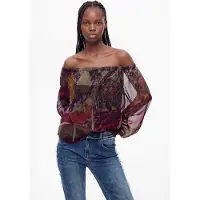 Desigual Blusa castanho / oliveira / borgonha / preto