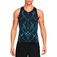 Nike Running - Vestuário trail corrida - M Dri-Fit ADV Aeroswift Singlet Aop Black White para Homem - Tamanho L - Preto