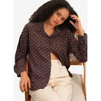 Big Dart Blusa chocolate / branco