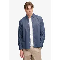 Superdry para homem. M4011247A Camisa Preppy Oxford marinho (L), Casual, Algodão, Clássico, Manga comprida