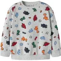 Name it Sweatshirt 'NMMLeon' azul claro / acinzentado / esmeralda / laranja