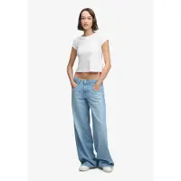 Superdry para mulher. W7011368B Calça Jeans Mid Rise Baggy azul (28/30), Casual, Algodão, Denim