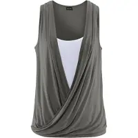 LASCANA Top oliveira / branco