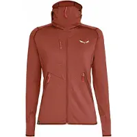 Salewa - Polares mulher - Agner Hybrid PL DST W FZ Hoody Etruscan Red Melange para Mulher - Tamanho XS - Vermelho
