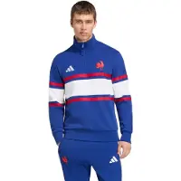 Adidas Sweatshirt de Viagem com Fecho a 1/4 de Rugby da França