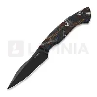 Kizer Cutlery Hissbite 1109A1, Black CPM 3V, Damascus Pattern G10, faca fixa, Boris Bairov design