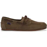 Sebago para mulher. 77124HW Mocassins Owen em pele cinzenta (40), Couro, Plano, Cordão, Casual, Clássico, Taupe