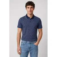 Michael Kors para homem. CS650V848T Polo de malha lisa de algodão com logotipo marinho (L), Casual, Manga curta