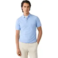Hackett London para homem. HM5600199 polo mercerizado manga curta fit clássico azul (M), Casual, Algodão