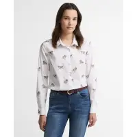 Barbour para mulher. LSH1644 Camisa Brambles branco (XS), Casual, Algodão, Manga comprida
