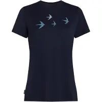 Icebreaker - Vestuário caminhada mulher - W Merino 150 Tech Lite SS Tee Bird Transit Midnight Navy para Mulher - Tamanho S