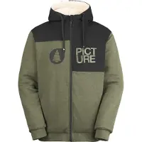 Picture Organic Clothing - Sweats - Basement Plush Zip Hoodie Grape Leaf Melange para Homem - Tamanho M - Caqui