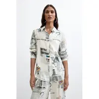 Desigual Blusa genciana / mostarda / preto / branco
