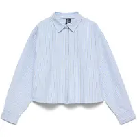 Vero Moda Blusa 'VMARIA' azul claro / cinzento escuro / branco