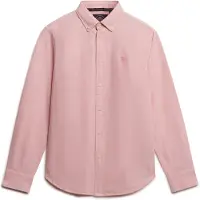 Superdry para mulher. W4010565A Camisa Oxford Slim de manga longa rosa (M), Casual, Algodão, Clássico, Manga comprida