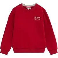 We fashion Sweatshirt vermelho escuro / branco