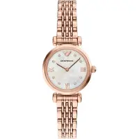 Emporio Armani Relógios analógicos 'GIANNI' ouro rosa / branco pérola