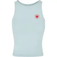 Urban Classics Top azul céu / vermelho escuro