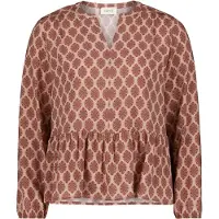 Cartoon Blusa mostarda / rosa escurecido / vermelho cereja