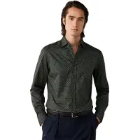 Hackett London para homem. HM3010830 Camisa Foulard Print verde (XXL), Casual, Algodão, Manga comprida