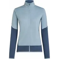 Icebreaker - Polares mulher - W Merino Blend 300 RealFleece Descender LS Zip Dawn Zinc Blue Cb para Mulher - Tamanho S - Azul
