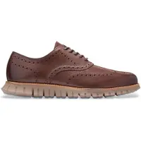 Cole Haan para homem. C45383 Sapatos de Couro Zerogrand Remastered Wingtip Oxford marrom (43), Plano, Cordão, Casual, Clássico