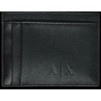 Armani Exchange para homem. XM000169AF22541UC001 Porta-cartões de couro com textura lisa e múltiplas ranhuras preto (OSFA), Casual, Pele