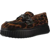Wonders para mulher. A-5203_5731_11357 Mocassins de Pele XFLY 03 castanho (40), Couro, 3 a 5cm, Nenhum, Casual, Animal print