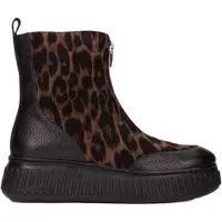 Wonders para mulher. A-5202_5729_10888 Botas de Pele Xfly 02 marrom (38), Couro, Plano, Zíper, Casual, Animal print