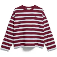 Armedangels Sweatshirt azul claro / bordeaux / branco