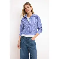 Trendyol Blusa navy / branco