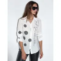 MSN Collection Blusa antracite / branco