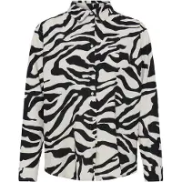 Ichi Blusa 'LINNO' ecru / preto