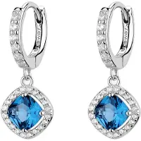 Brosway Orecchini Cerchio Argento Zirconi Cubici Fancy Freedom Blue Ffb128 — Orecchini