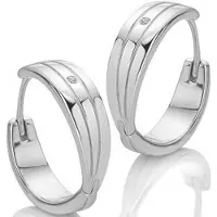 Hot Diamonds Orecchini Cerchio Lusso Argento Diamanti Trio De840 — Orecchini