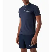 EA7 para homem. 8NPT21_PJEMZ Polo Ventus7 M Serafino marinho (L), Esportivo, Tênis / Paddle tennis, Poliamida, Manga curta