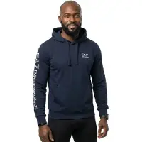 EA7 para homem. 7M000569_AF13512 Sweatshirt com capuz em algodão com logótipo da série navy hoodie (3XL), Casual, Esportivo, Multisport, Mar