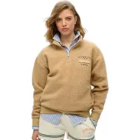 Superdry para mulher. W2012246A Moletom com meio zíper Country Club Half bege (XS), Casual, Poliéster