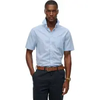 Superdry para homem. M4011093A Camisa City Cotton Linen azul (L), Casual, Algodão, Manga curta