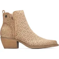 Refresh para mulher. 17504101-BEIGE Botins 175041 bege (39), Marrom, 3 a 5cm, Zíper, Casual
