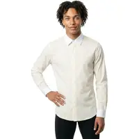 Armani Exchange para homem. XM002319AF24533U0009 Camisa branca de algodão (M), Branco, Casual, Clássico, Manga comprida